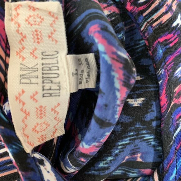 Pink Republic Skater Dress Blue Pullover Pockets L - Picture 8 of 8